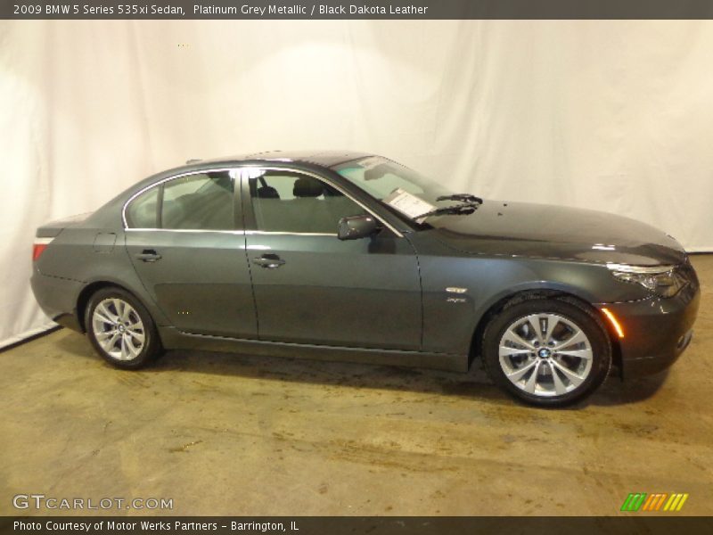 Platinum Grey Metallic / Black Dakota Leather 2009 BMW 5 Series 535xi Sedan