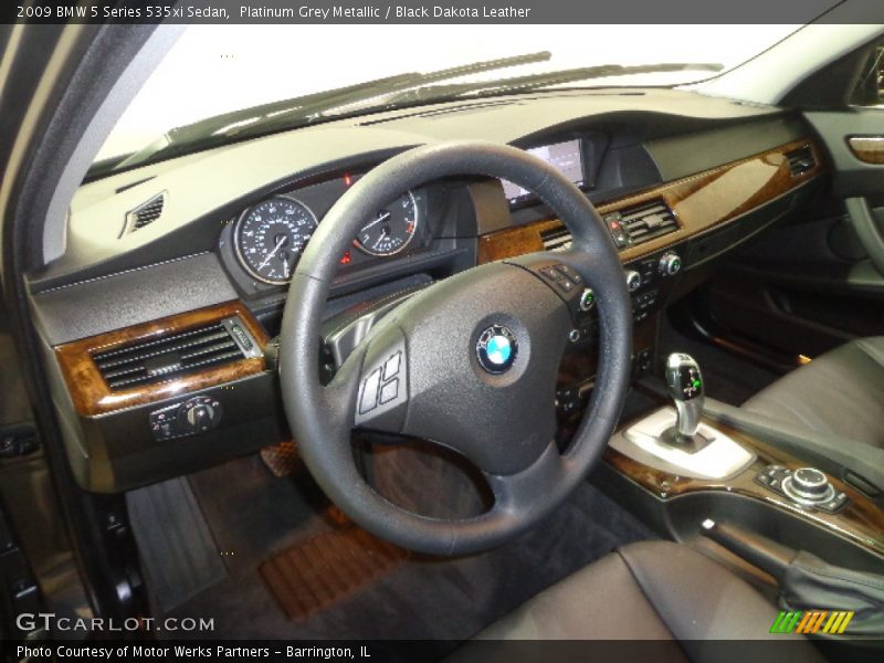 Platinum Grey Metallic / Black Dakota Leather 2009 BMW 5 Series 535xi Sedan