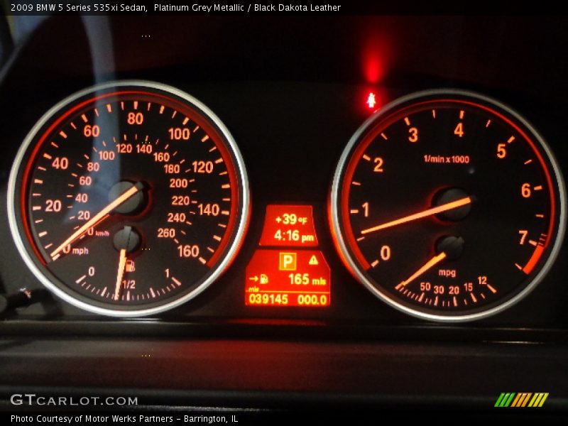 Platinum Grey Metallic / Black Dakota Leather 2009 BMW 5 Series 535xi Sedan