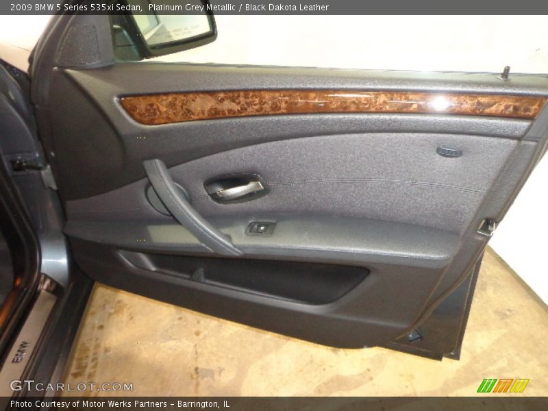 Platinum Grey Metallic / Black Dakota Leather 2009 BMW 5 Series 535xi Sedan