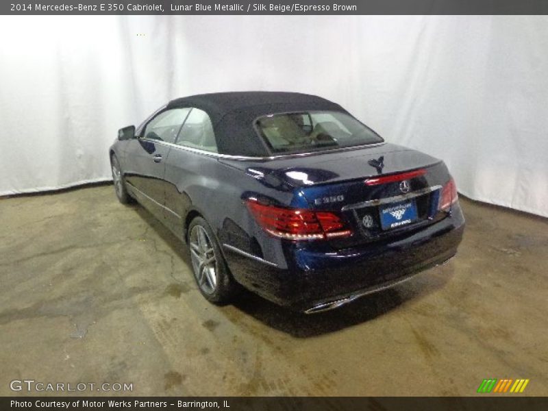 Lunar Blue Metallic / Silk Beige/Espresso Brown 2014 Mercedes-Benz E 350 Cabriolet