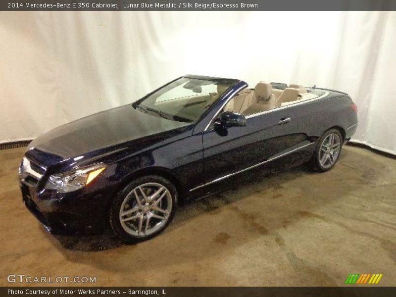Lunar Blue Metallic / Silk Beige/Espresso Brown 2014 Mercedes-Benz E 350 Cabriolet