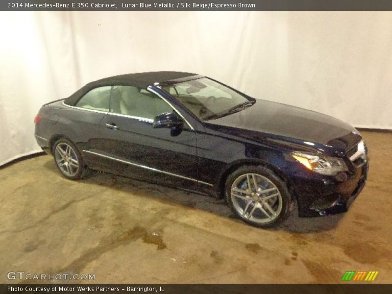 Lunar Blue Metallic / Silk Beige/Espresso Brown 2014 Mercedes-Benz E 350 Cabriolet