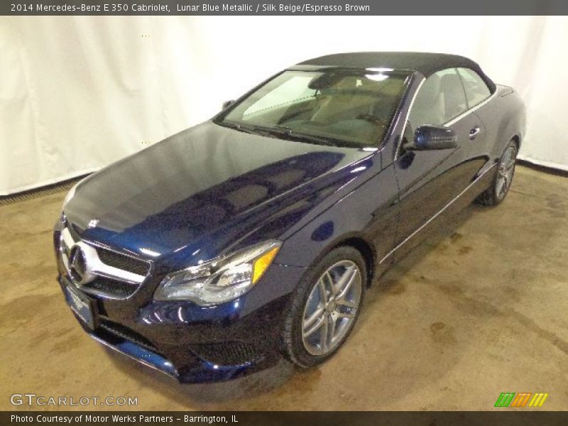 Lunar Blue Metallic / Silk Beige/Espresso Brown 2014 Mercedes-Benz E 350 Cabriolet