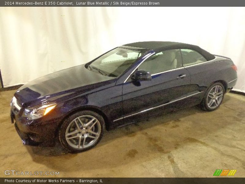 Lunar Blue Metallic / Silk Beige/Espresso Brown 2014 Mercedes-Benz E 350 Cabriolet