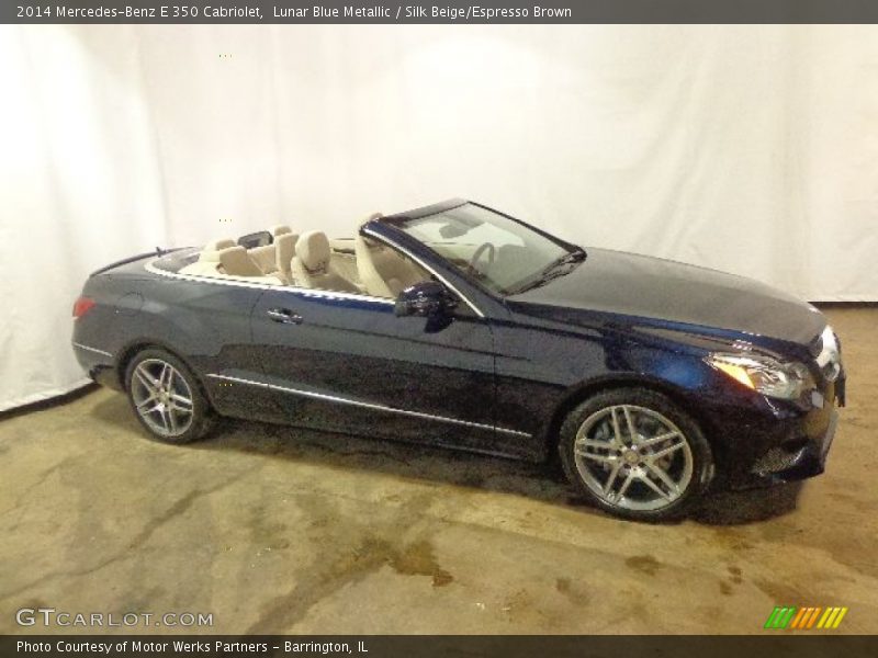 Lunar Blue Metallic / Silk Beige/Espresso Brown 2014 Mercedes-Benz E 350 Cabriolet