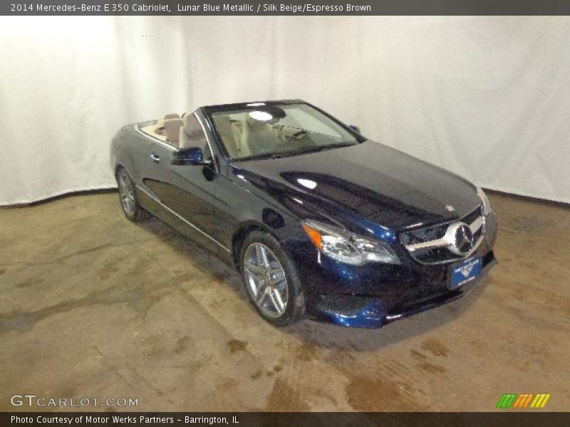 Lunar Blue Metallic / Silk Beige/Espresso Brown 2014 Mercedes-Benz E 350 Cabriolet