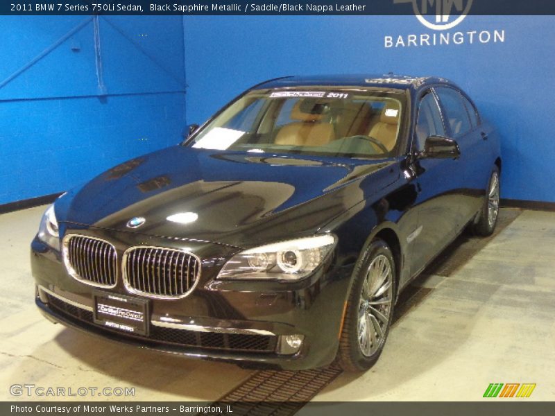 Black Sapphire Metallic / Saddle/Black Nappa Leather 2011 BMW 7 Series 750Li Sedan