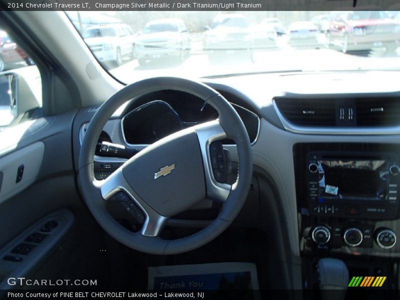 Champagne Silver Metallic / Dark Titanium/Light Titanium 2014 Chevrolet Traverse LT