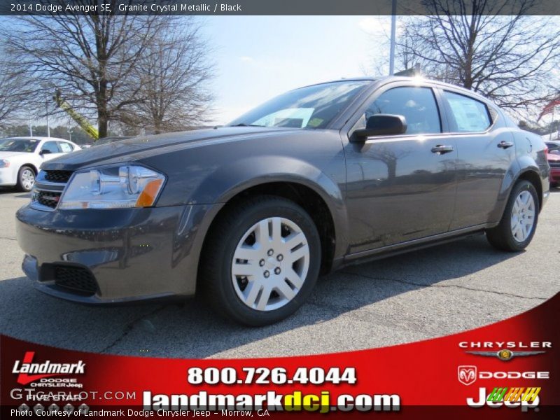 Granite Crystal Metallic / Black 2014 Dodge Avenger SE