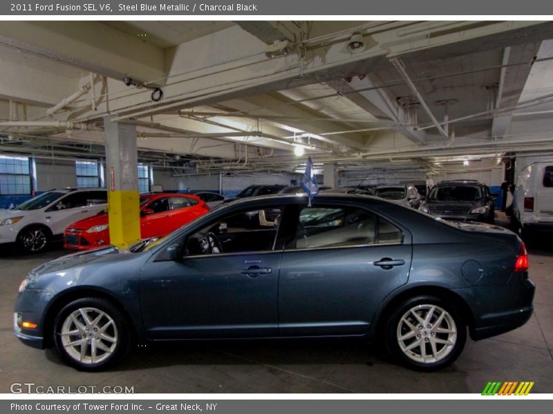 Steel Blue Metallic / Charcoal Black 2011 Ford Fusion SEL V6