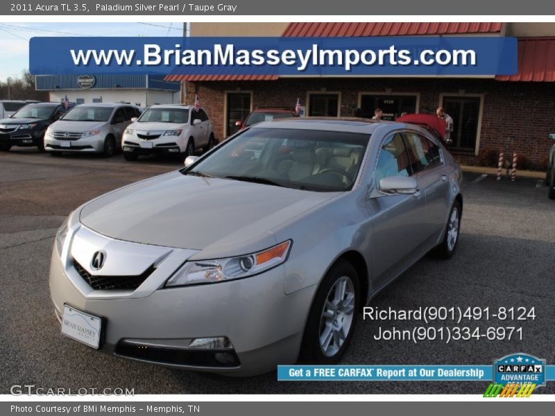 Paladium Silver Pearl / Taupe Gray 2011 Acura TL 3.5