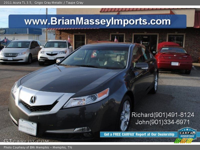 Grigio Gray Metallic / Taupe Gray 2011 Acura TL 3.5