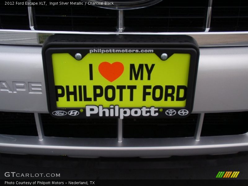Ingot Silver Metallic / Charcoal Black 2012 Ford Escape XLT