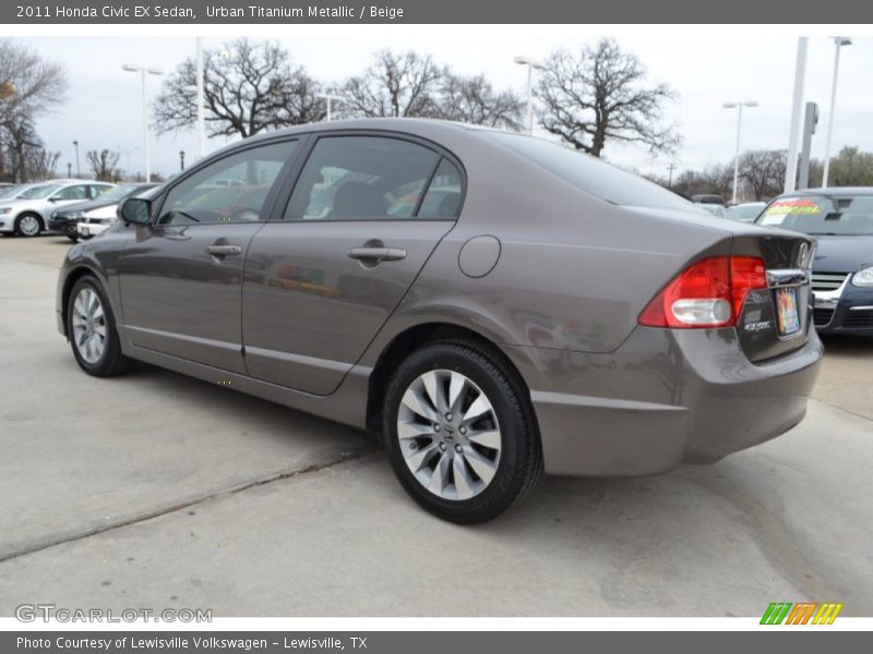 Urban Titanium Metallic / Beige 2011 Honda Civic EX Sedan