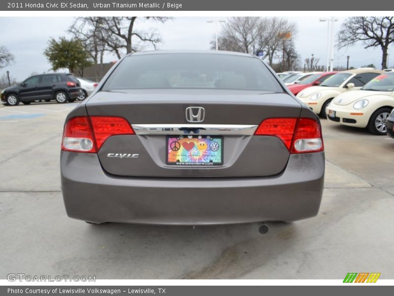 Urban Titanium Metallic / Beige 2011 Honda Civic EX Sedan
