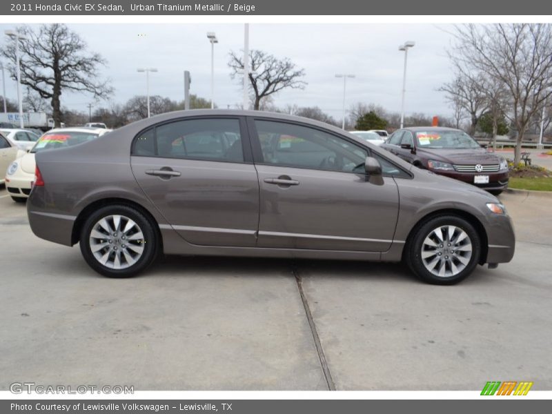 Urban Titanium Metallic / Beige 2011 Honda Civic EX Sedan