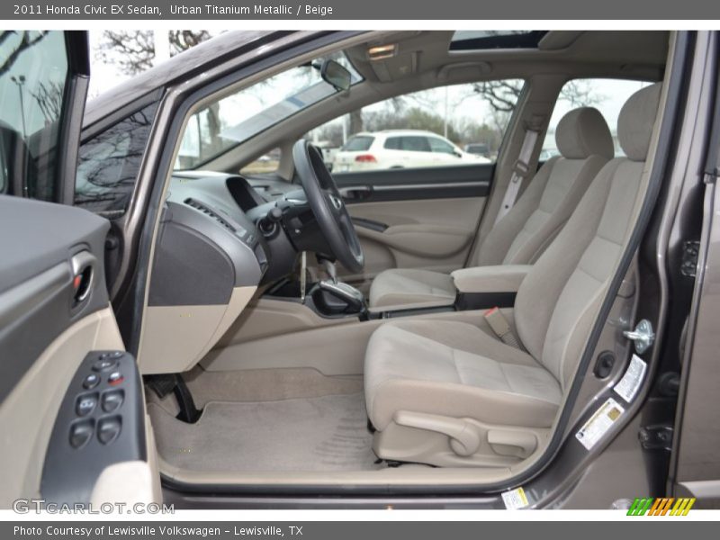 Urban Titanium Metallic / Beige 2011 Honda Civic EX Sedan