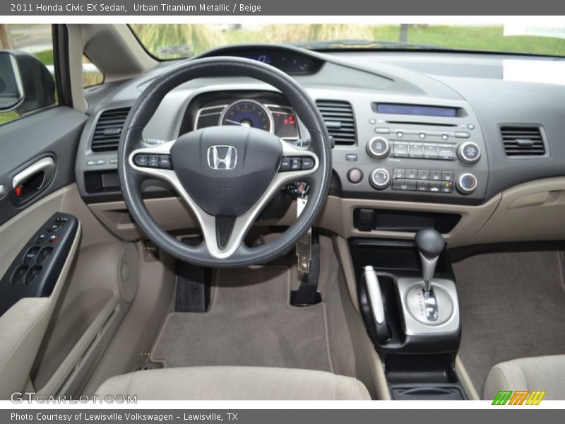 Urban Titanium Metallic / Beige 2011 Honda Civic EX Sedan