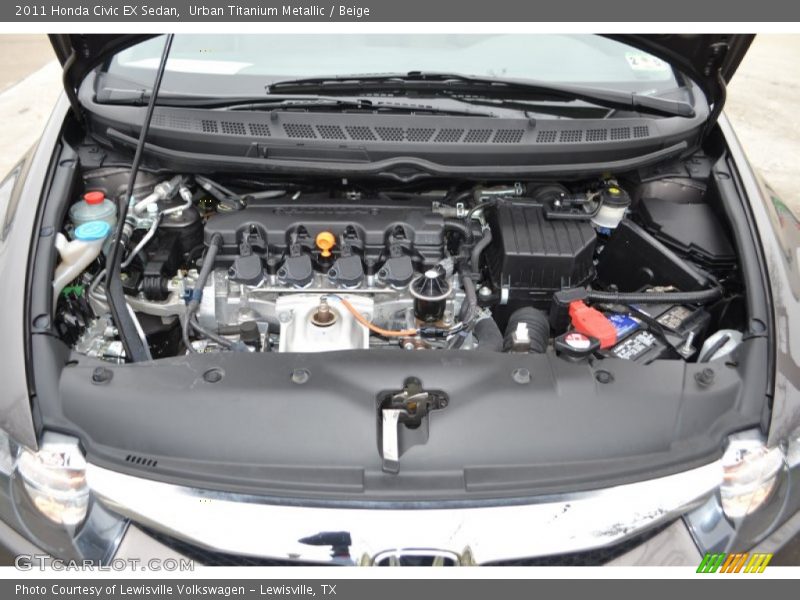 Urban Titanium Metallic / Beige 2011 Honda Civic EX Sedan