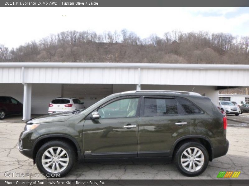 Tuscan Olive / Beige 2011 Kia Sorento LX V6 AWD