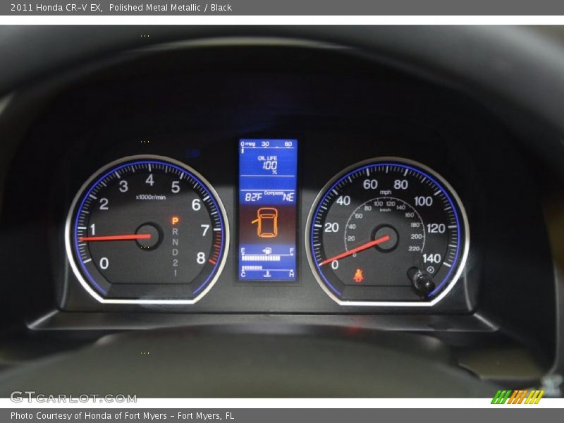 Polished Metal Metallic / Black 2011 Honda CR-V EX