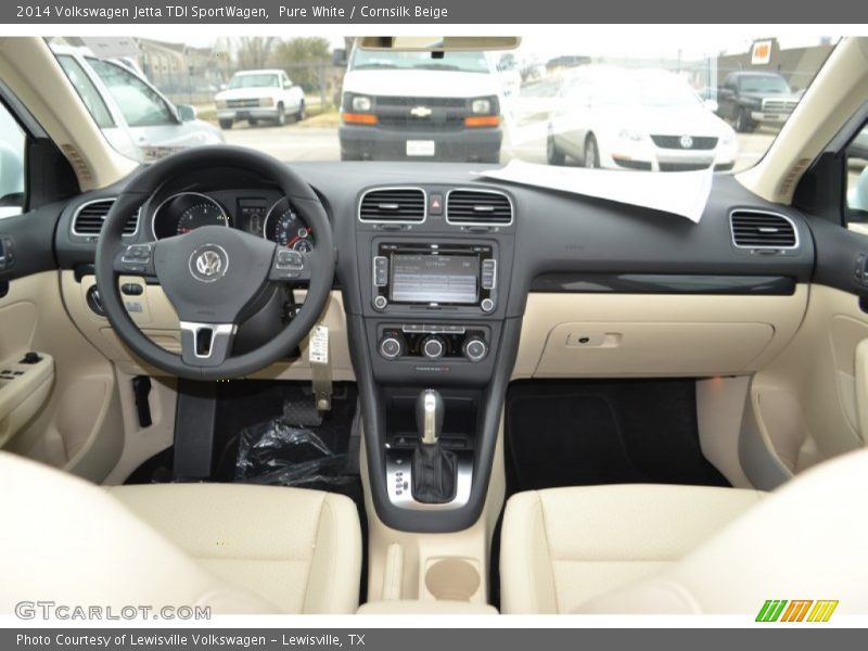 Pure White / Cornsilk Beige 2014 Volkswagen Jetta TDI SportWagen