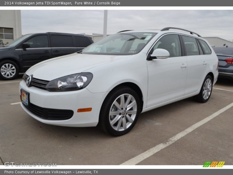 Pure White / Cornsilk Beige 2014 Volkswagen Jetta TDI SportWagen