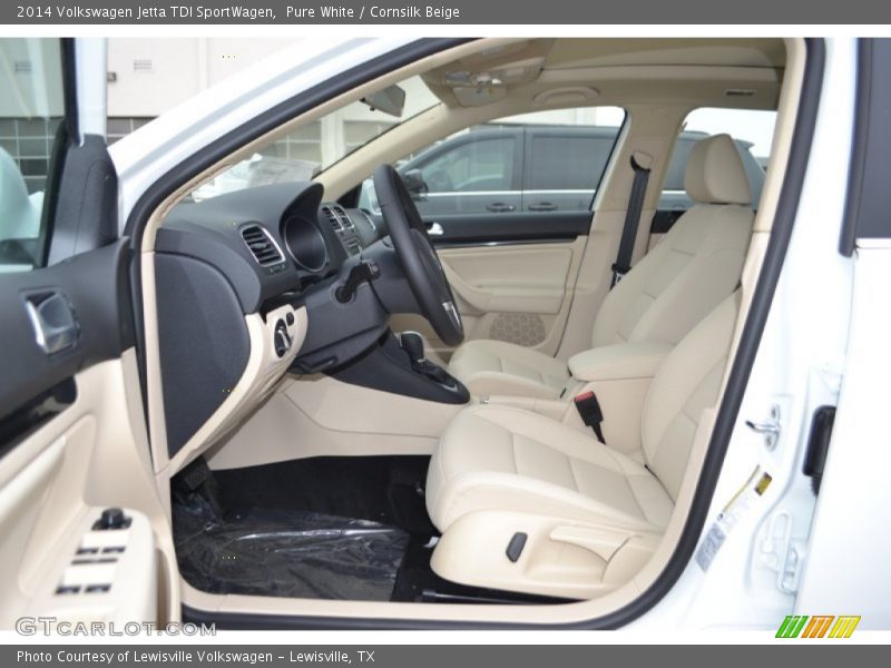 Pure White / Cornsilk Beige 2014 Volkswagen Jetta TDI SportWagen