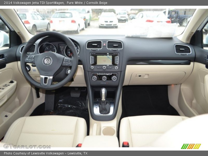 Pure White / Cornsilk Beige 2014 Volkswagen Jetta TDI SportWagen