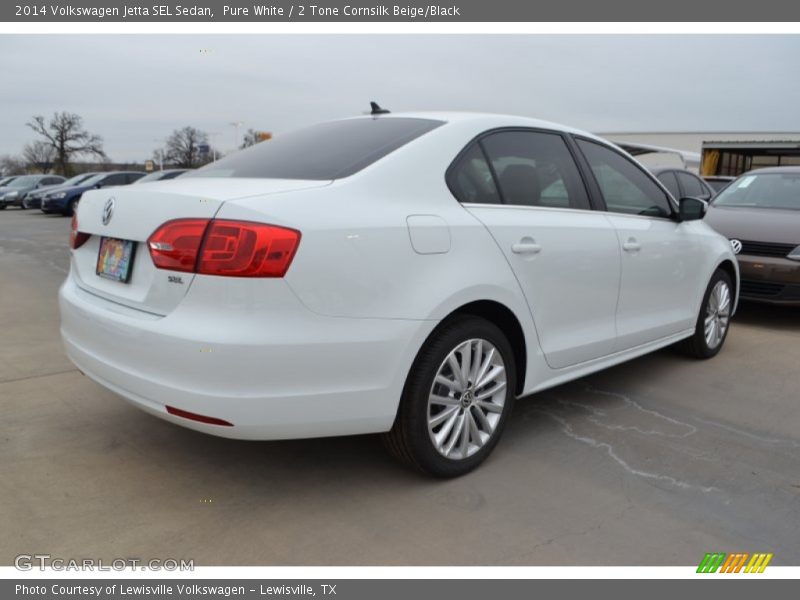 Pure White / 2 Tone Cornsilk Beige/Black 2014 Volkswagen Jetta SEL Sedan