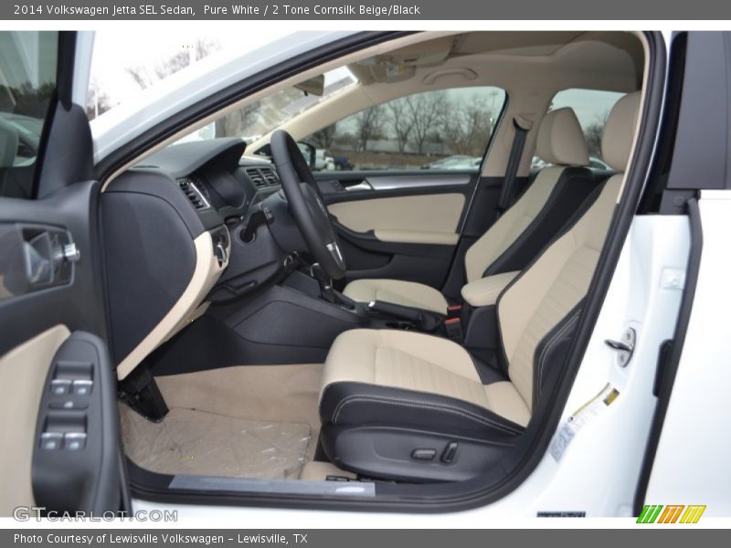 Pure White / 2 Tone Cornsilk Beige/Black 2014 Volkswagen Jetta SEL Sedan