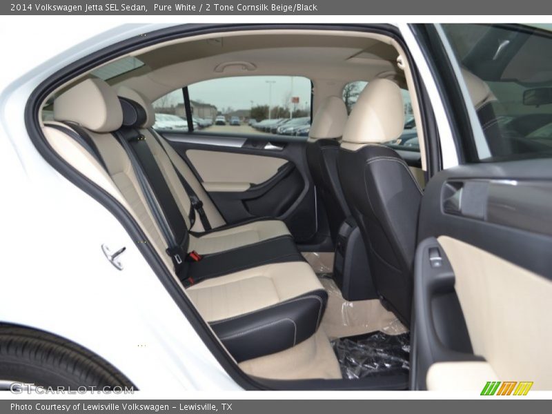 Pure White / 2 Tone Cornsilk Beige/Black 2014 Volkswagen Jetta SEL Sedan
