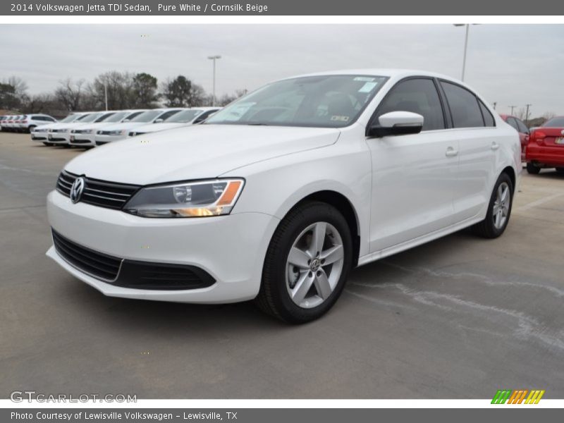 Pure White / Cornsilk Beige 2014 Volkswagen Jetta TDI Sedan