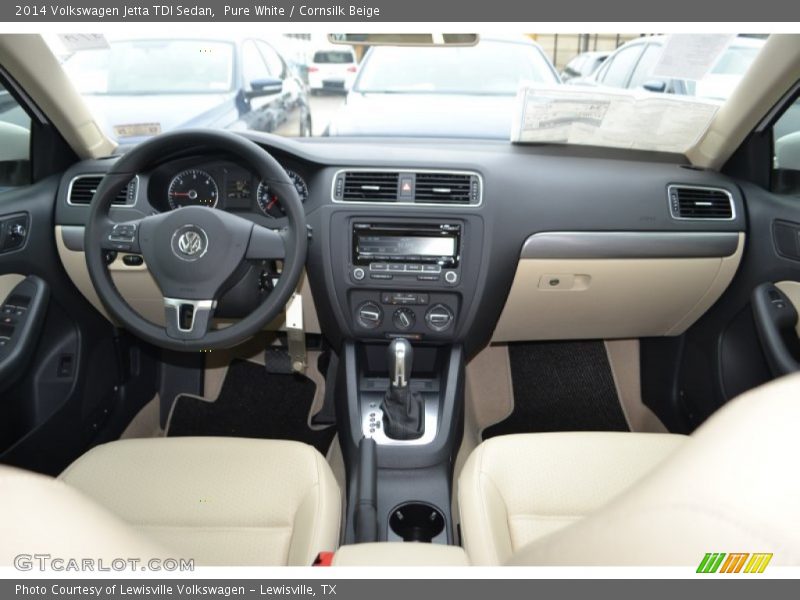 Pure White / Cornsilk Beige 2014 Volkswagen Jetta TDI Sedan