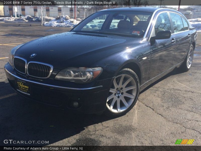 Toledo Blue Metallic / Dark Beige/Beige III 2006 BMW 7 Series 750Li Sedan