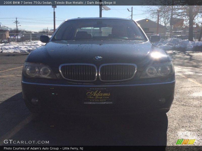 Toledo Blue Metallic / Dark Beige/Beige III 2006 BMW 7 Series 750Li Sedan