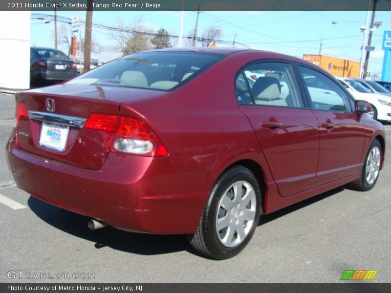 Tango Red Pearl / Beige 2011 Honda Civic LX Sedan