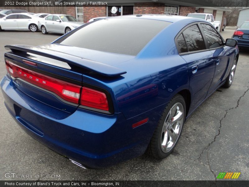 Blue Streak Pearl / Tan/Black 2012 Dodge Charger SXT