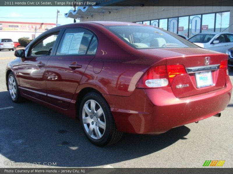 Tango Red Pearl / Beige 2011 Honda Civic LX Sedan