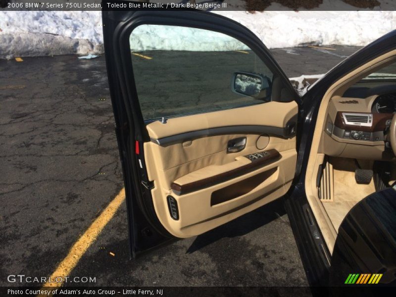 Toledo Blue Metallic / Dark Beige/Beige III 2006 BMW 7 Series 750Li Sedan