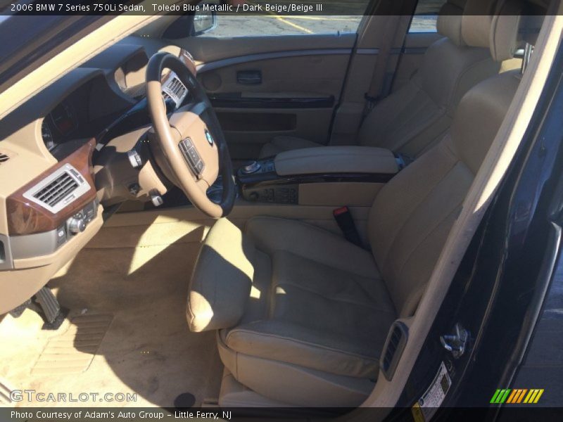 Toledo Blue Metallic / Dark Beige/Beige III 2006 BMW 7 Series 750Li Sedan