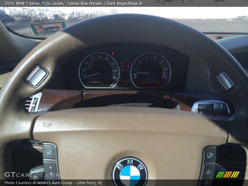 Toledo Blue Metallic / Dark Beige/Beige III 2006 BMW 7 Series 750Li Sedan