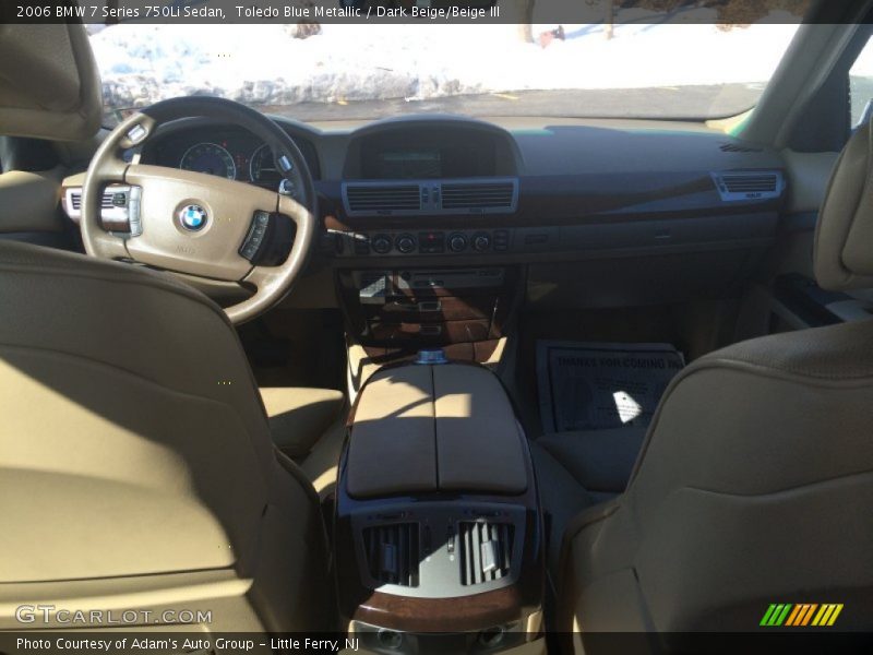 Toledo Blue Metallic / Dark Beige/Beige III 2006 BMW 7 Series 750Li Sedan