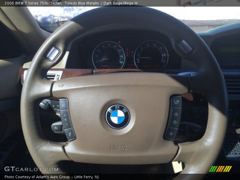 Toledo Blue Metallic / Dark Beige/Beige III 2006 BMW 7 Series 750Li Sedan