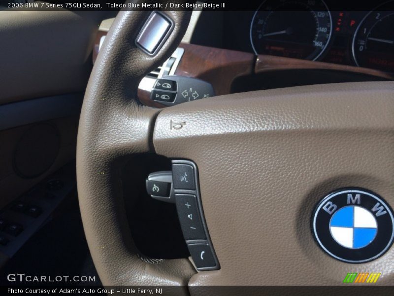 Toledo Blue Metallic / Dark Beige/Beige III 2006 BMW 7 Series 750Li Sedan