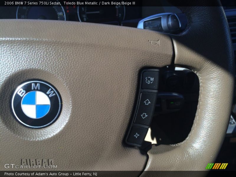 Toledo Blue Metallic / Dark Beige/Beige III 2006 BMW 7 Series 750Li Sedan