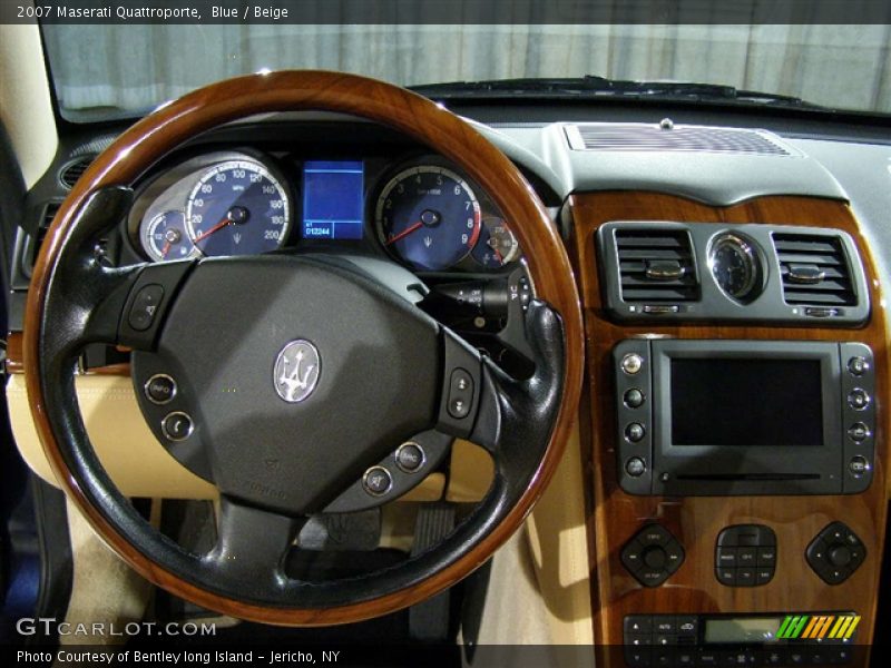 2007 Maserati Quattroporte, Blue / Beige, Wood Steering Wheel - 2007 Maserati Quattroporte 