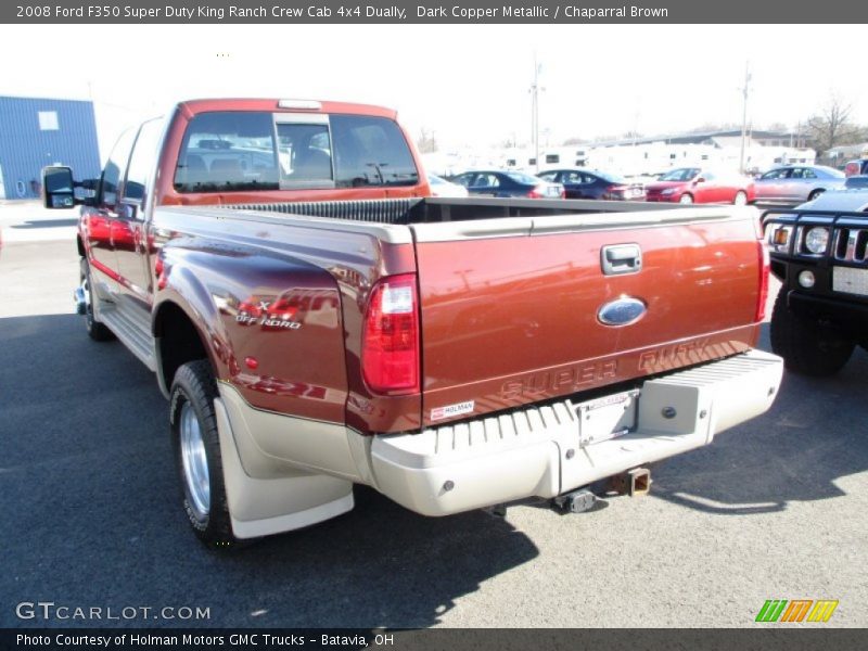 Dark Copper Metallic / Chaparral Brown 2008 Ford F350 Super Duty King Ranch Crew Cab 4x4 Dually