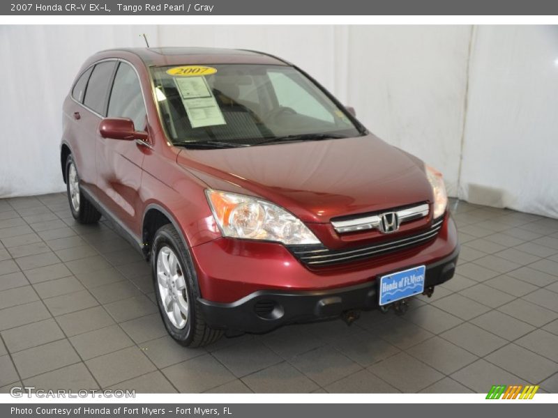 Tango Red Pearl / Gray 2007 Honda CR-V EX-L